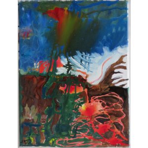 Keilrahmen 30x40cm.
Titel: Die Geister und Trolle unter der Erde.